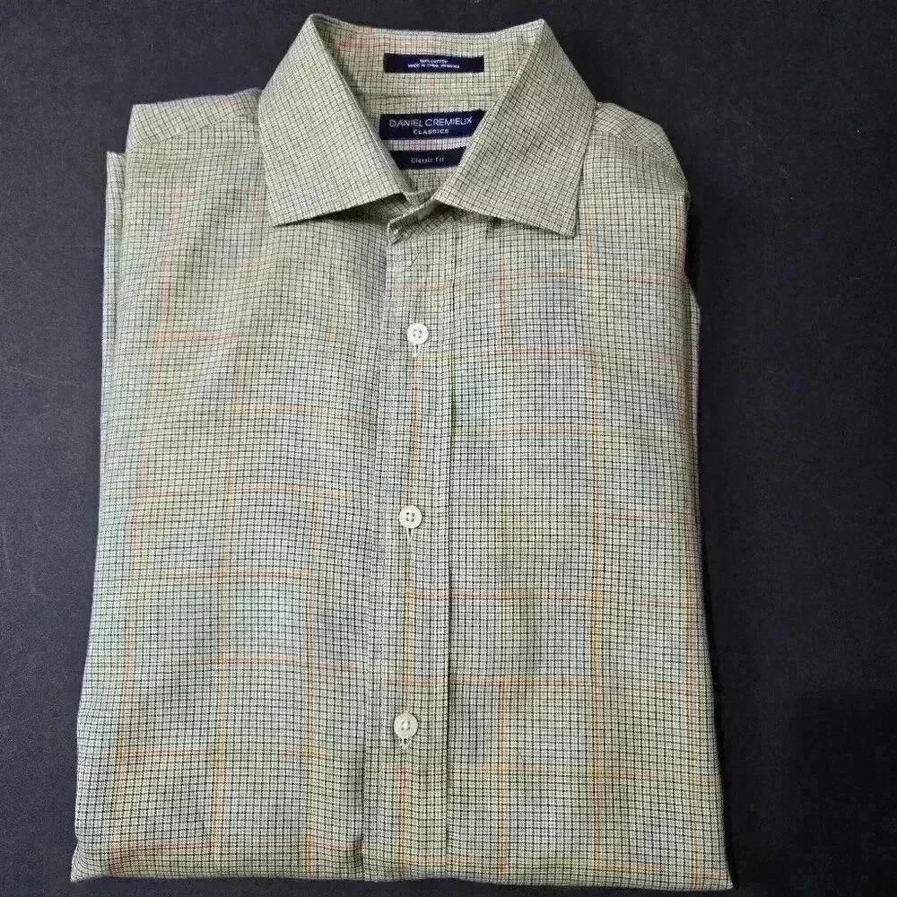 Mens Daniel Cremieux Classic Fit - Fall Color Brown Plaid - Size Large